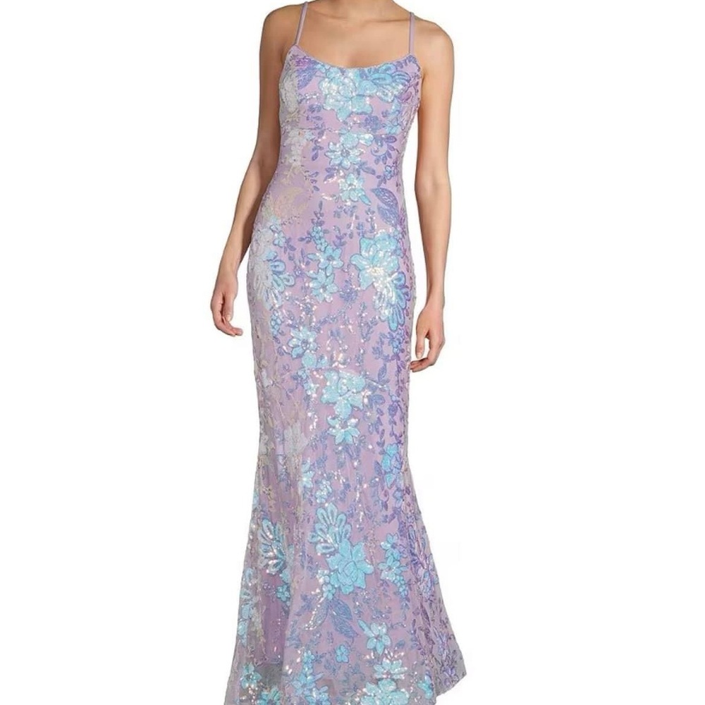 Morgan and Company sequin lavender full lrngth dress